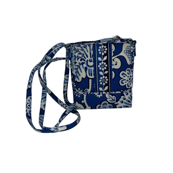 Vera Bradley Glenna Mini Crossbody Shoulder Purse Bag Blue Paisley Floral - Picture 5 of 12